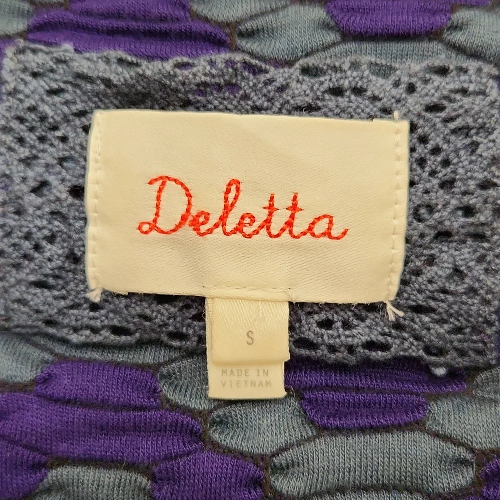 Deletta Cowl Neck Dressy Sleeveless Blouse Green, Purple Women's Small - Picture 5 of 10